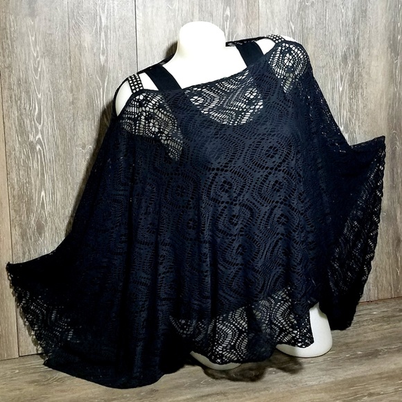 Black Fishnet Top with Swarovski Crystals. - Picture 1 of 6